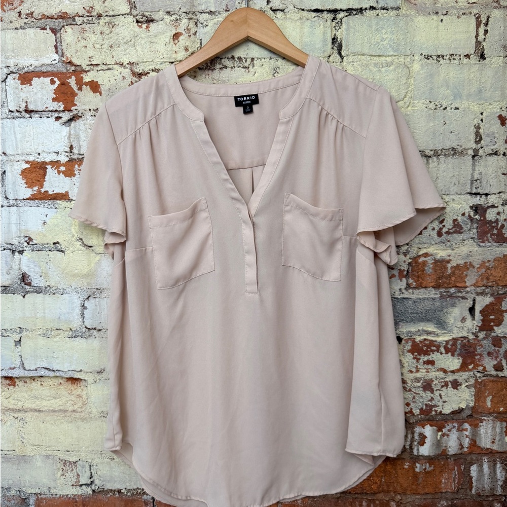 Torrid Harper Blush Blouse with Short Sleeves
